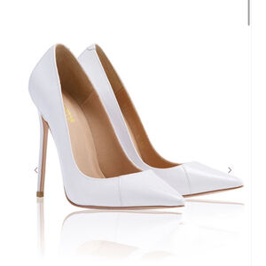 HOUSE OF CB | White Patent Leather Pointed Toe Heels Size 9.5